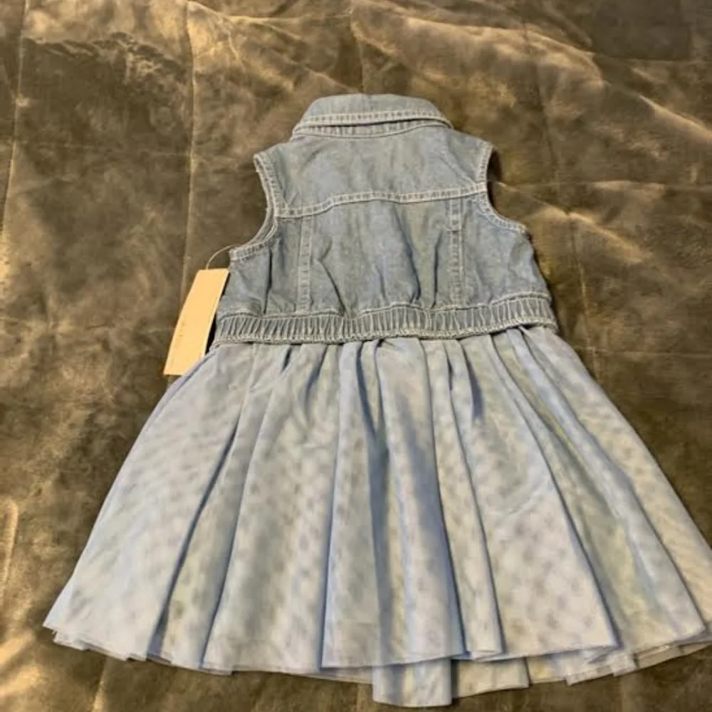 Calvin Klein Baby Girls Denim Tulle Dress